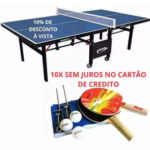 Mesa de ping pong Klopf 1010 fabricada em MDP cor preto