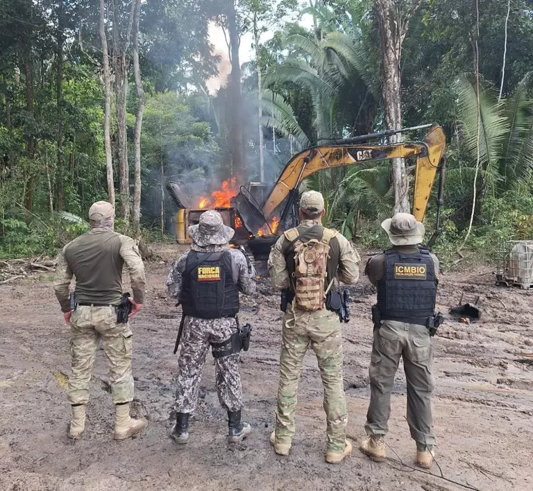 `` A boiada não passou´´ PF, ICMBio e Força Nacional combatem garimpo ilegal, veja fotos