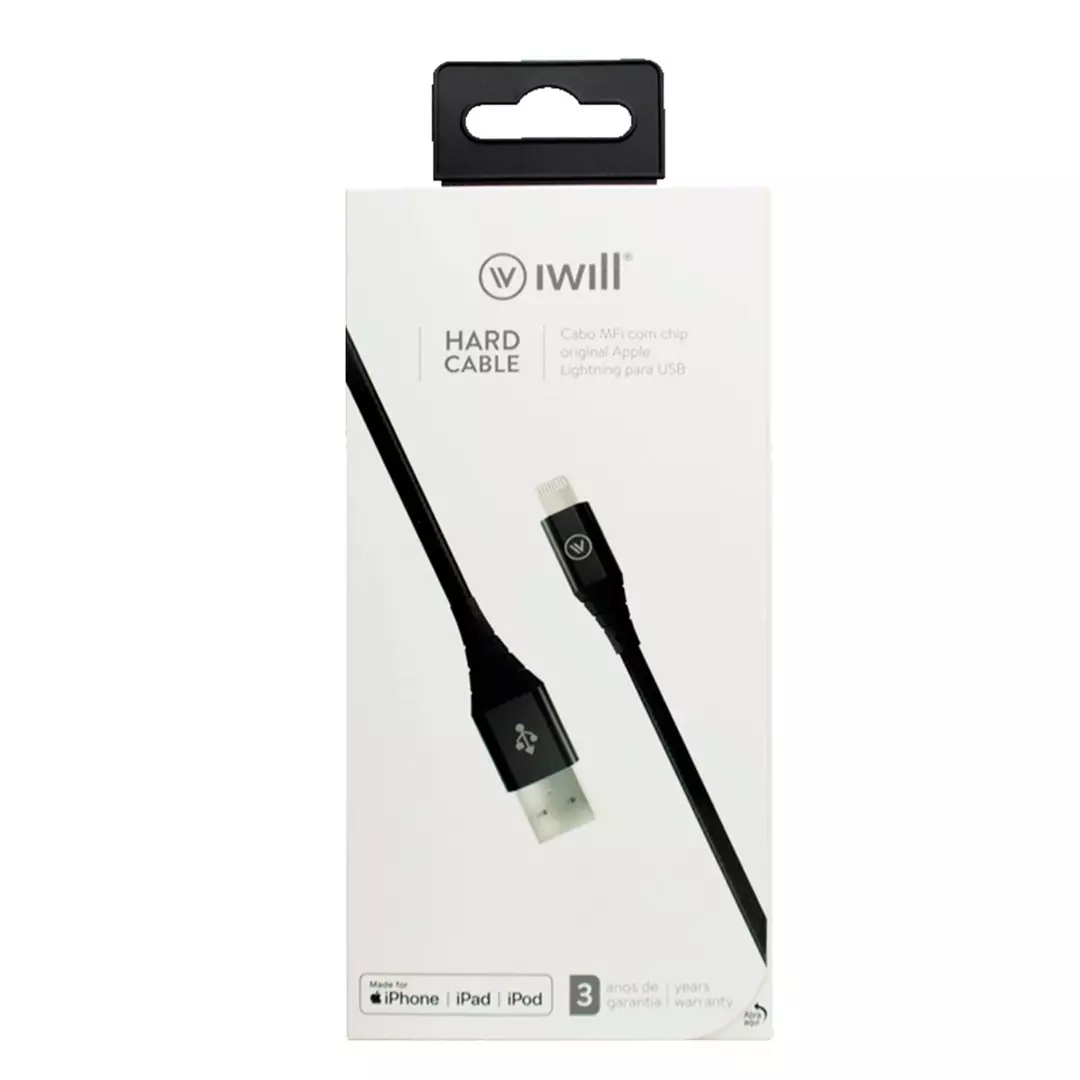 Cable Hard Preto Lightning - iWill