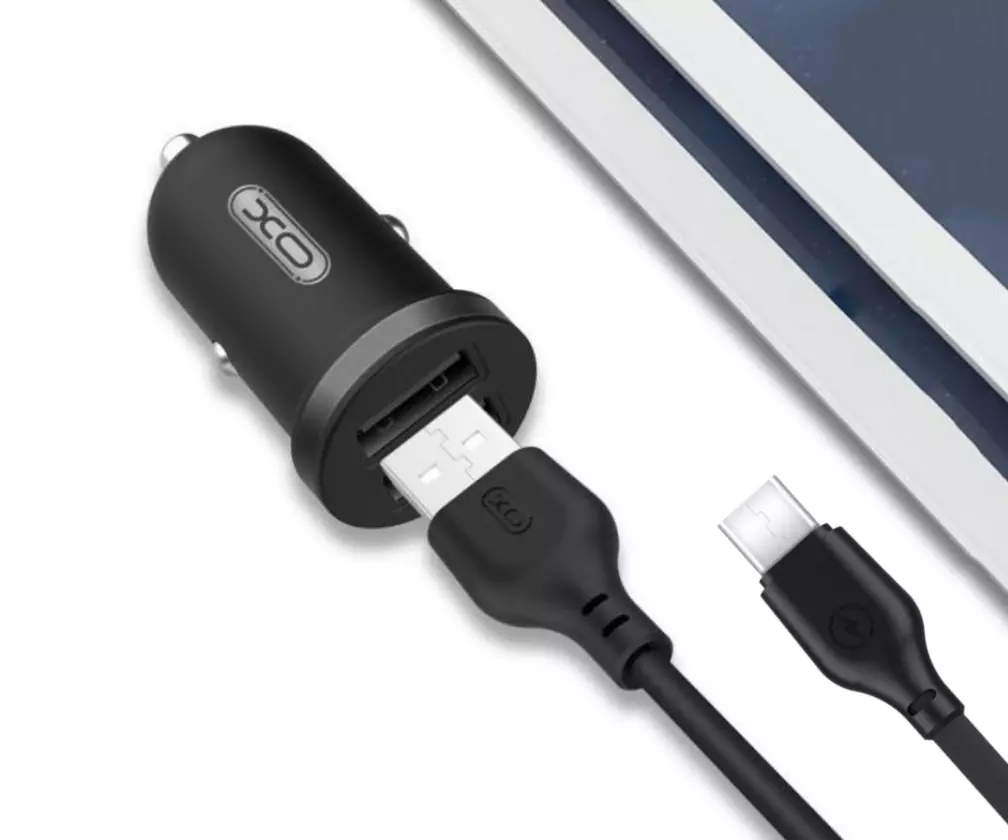 Kit Carregador Veicular 2 USB'S 2.1A Com Cabo Tipo C - TZ08c XO Kit Carregador Veicular 2 USB'S 2.1A Com Cabo Tipo C - TZ08c XO