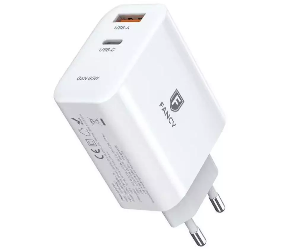 Carregador GaN Ultra Turbo 65W USB-C + USB - PD65 Fancy Carregador GaN Ultra Turbo 65W USB-C + USB - PD65 Fancy