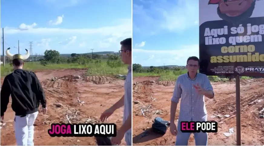 “Só joga lixo quem é corno”: Prefeitura de MG satiriza descarte irregular