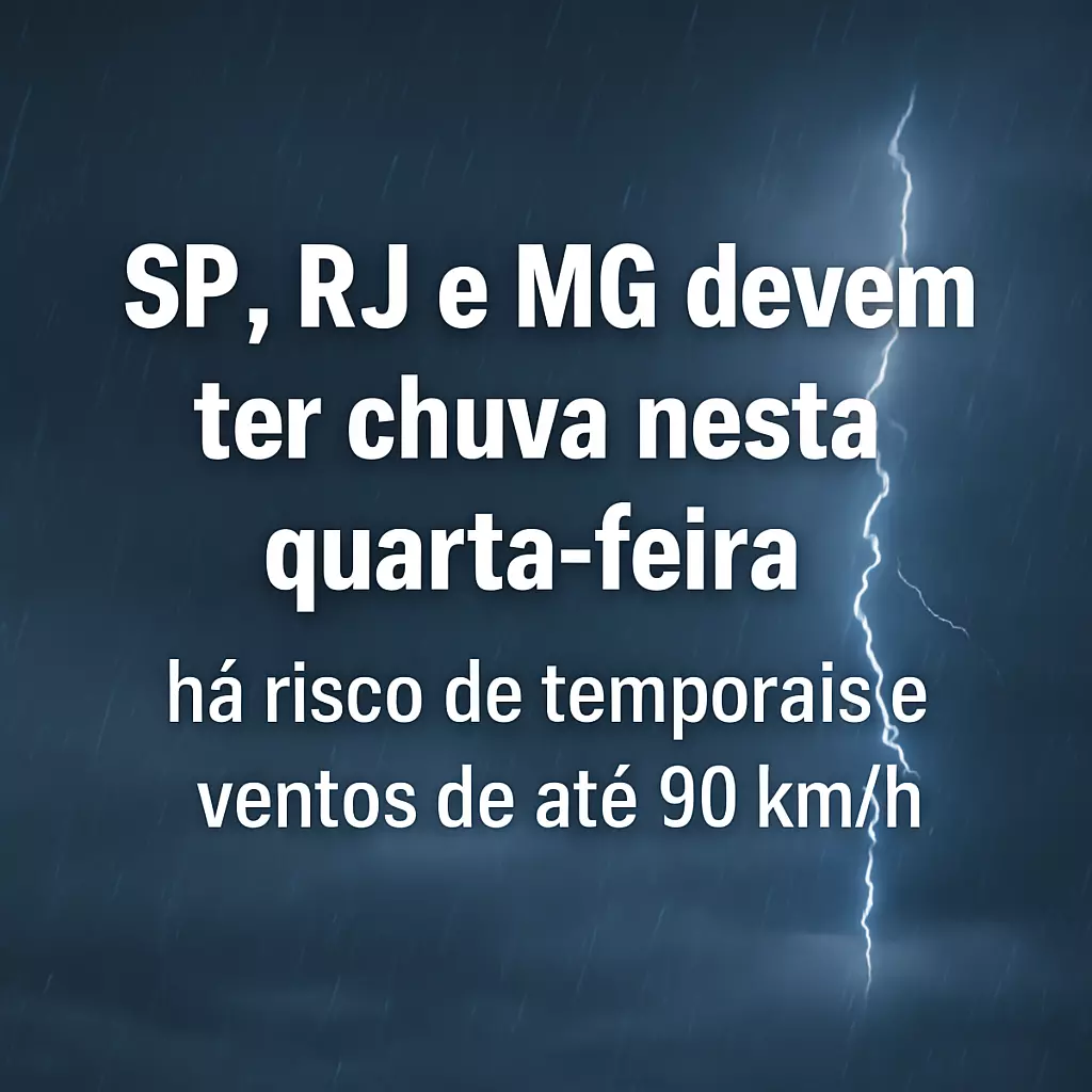 Sudeste em Alerta: SP, RJ e MG devem enfrentar temporais e ventos de até 90 km/h nesta quarta-feira (9)