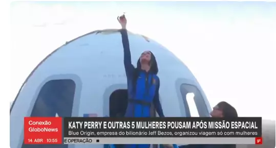 Katy Perry vai ao espaço com tripulação feminina na Blue Origin, de Jeff Bezos