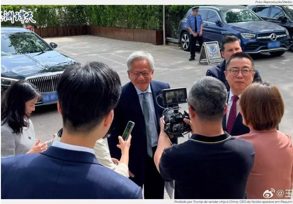 Proibido por Trump de vender chip à China, CEO da Nvidia aparece em Pequim
