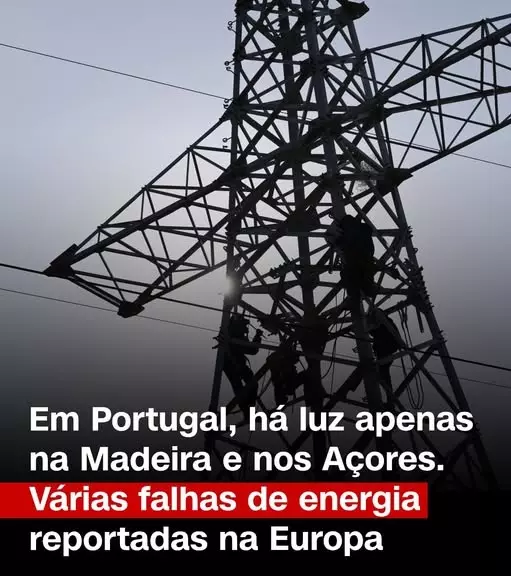 Apagão atinge Portugal, Espanha e outros países europeus nesta segunda-feira