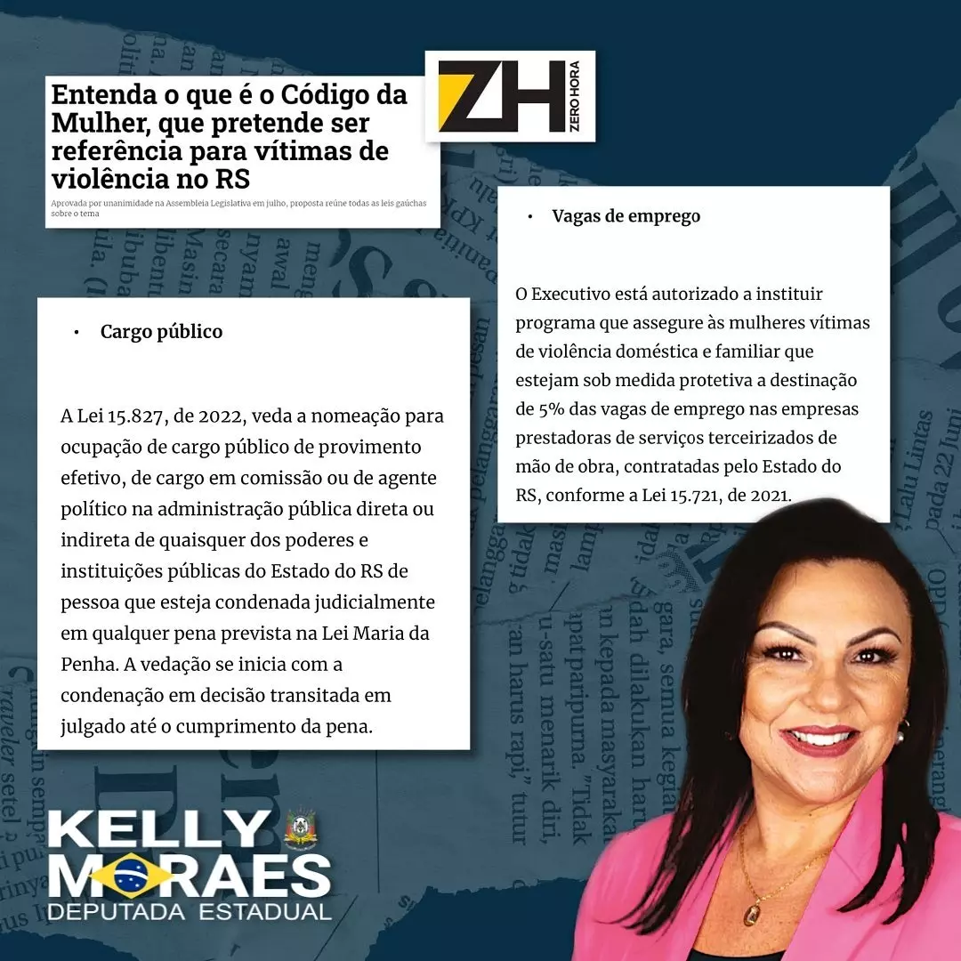 Deputada estadual Kelly Moraes em DEFESA das mulheres