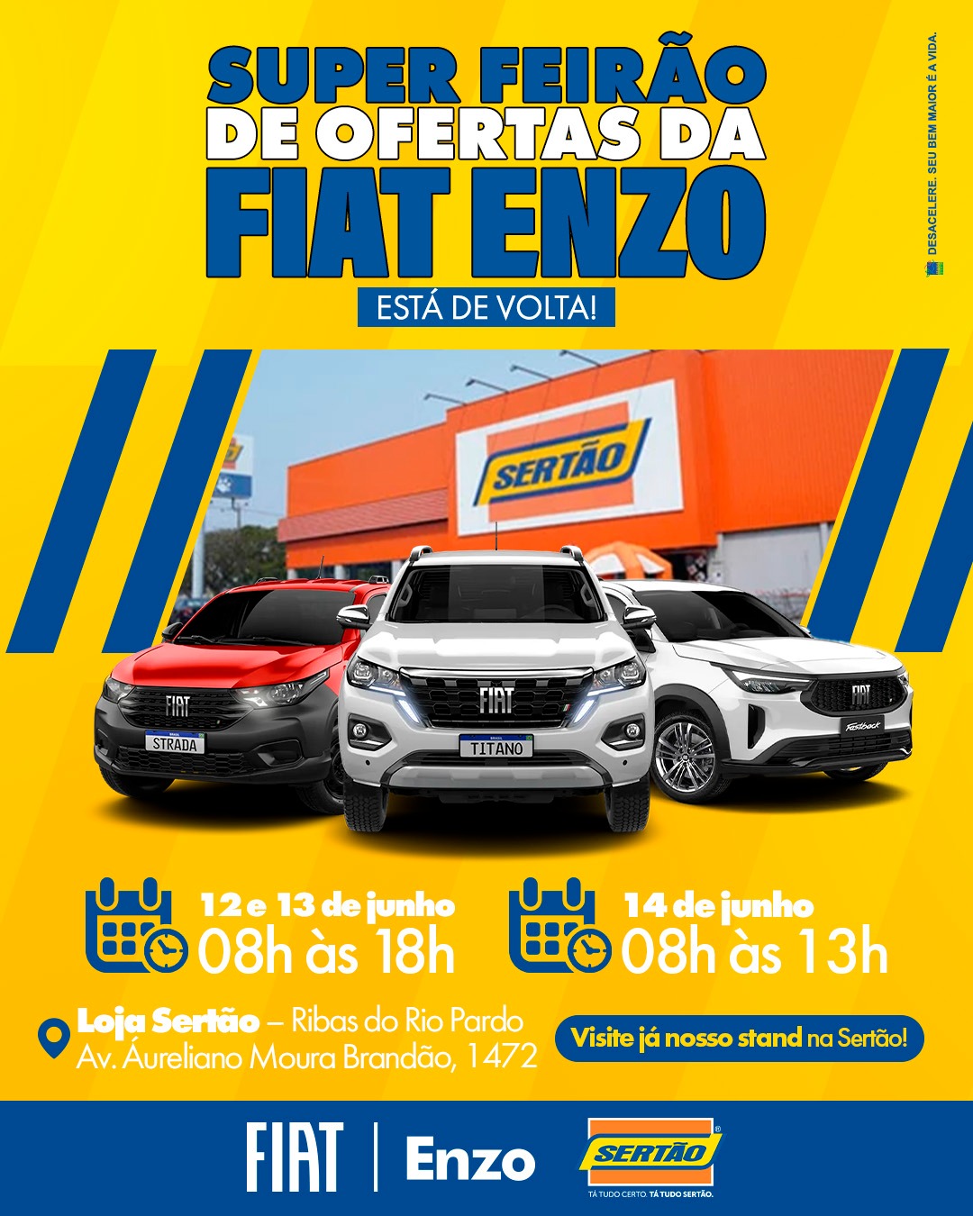 Fiat Enzo realiza SUPER FEIRÃO de Ofertas em Ribas com condições imperdíveis