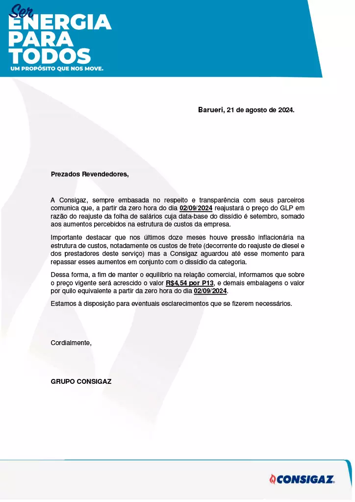 INFORMATIVO REAJUSTE COMPANHIAS INFORMATIVO REAJUSTE COMPANHIAS