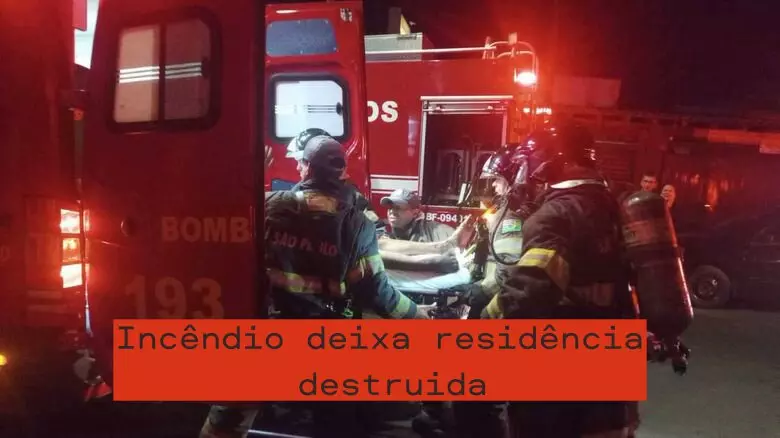 Incêndio em residência deixa morador em estado grave
