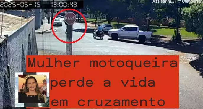 Vídeo - Motoqueira perde a vida em cruzamento