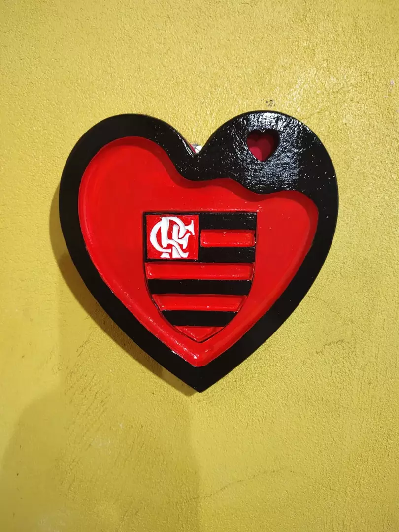 Quadro Clube de Regatas Flamengo modelo coração - |Referência 114 Quadro Clube de Regatas Flamengo modelo coração - |Referência 114