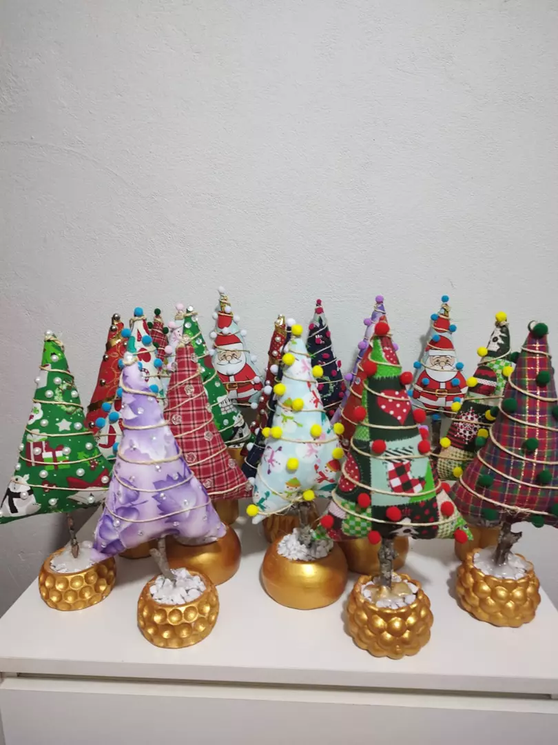 Mini árvore de Natal em tecido - Referência 120 Mini árvore de Natal em tecido - Referência 120