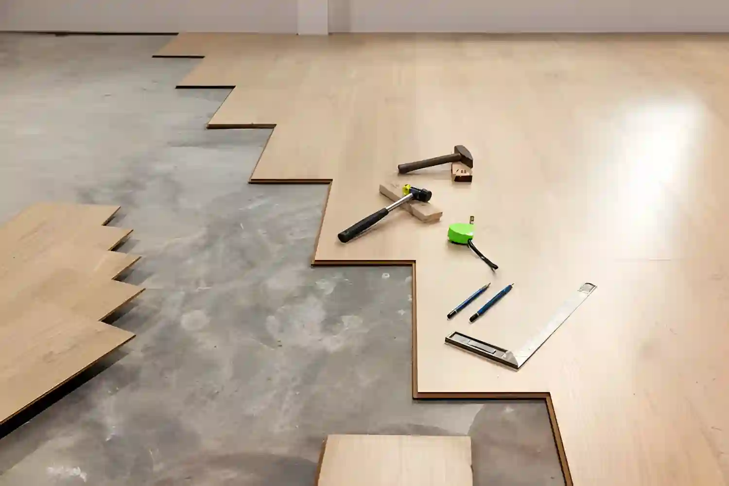 Image of a wooden floor being installed.