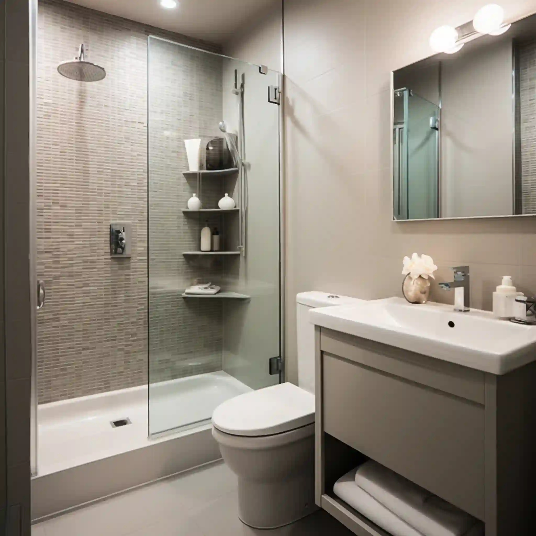 Image of a modern and functional bathroom.