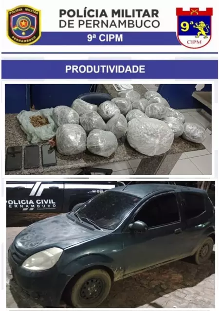 Polícia prende casal e apreende 11 kg de maconha em Trindade