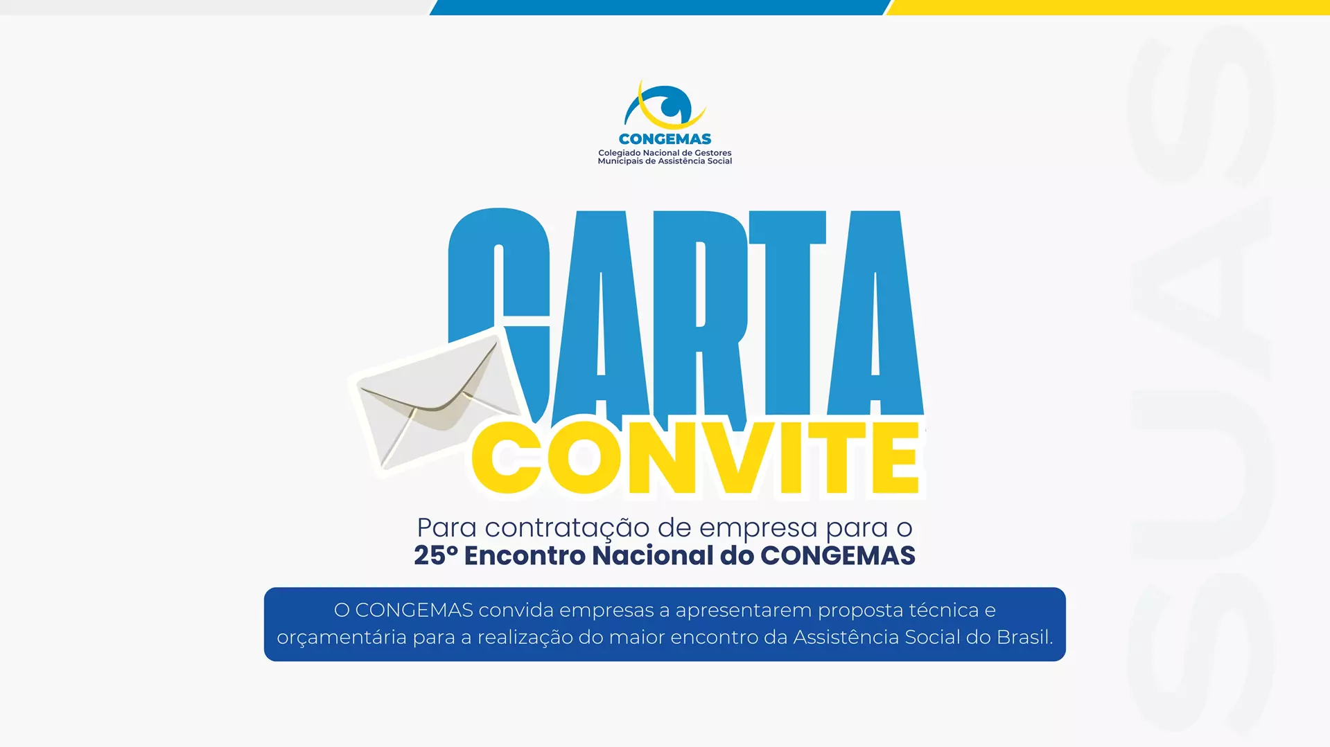 CARTA CONVITE - 25º ENCONTRO NACIONAL DO CONGEMAS
