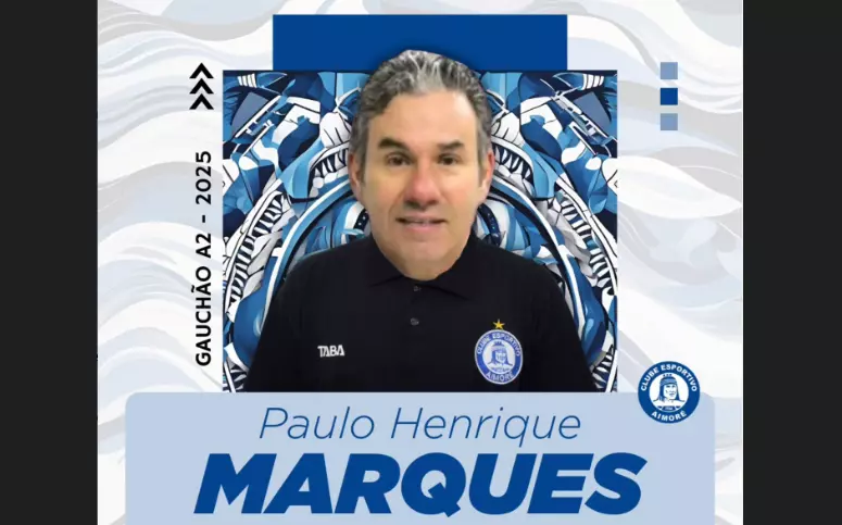 PAULO HENRIQUE MARQUES: Treinador comandará o Aimoré-RS na série A-2 de 2025.