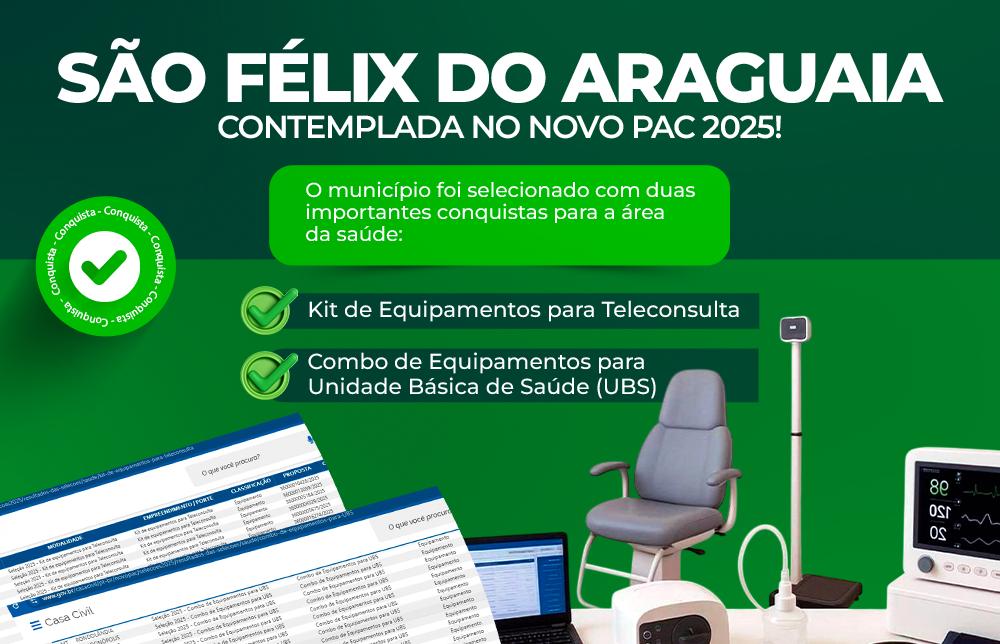 São Félix do Araguaia é contemplada no Novo PAC 2025 com kits para a área da saúde