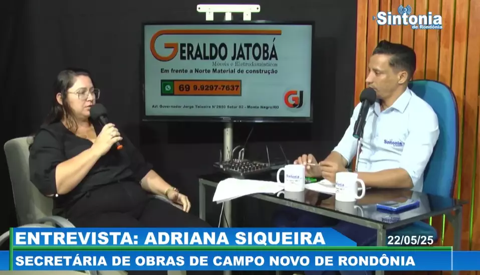 ENTREVISTA COM A SECRETÁRIA DE OBRAS DE CAMPO NOVO DE RONDÔNIA, ADRIANA SIQUEIRA