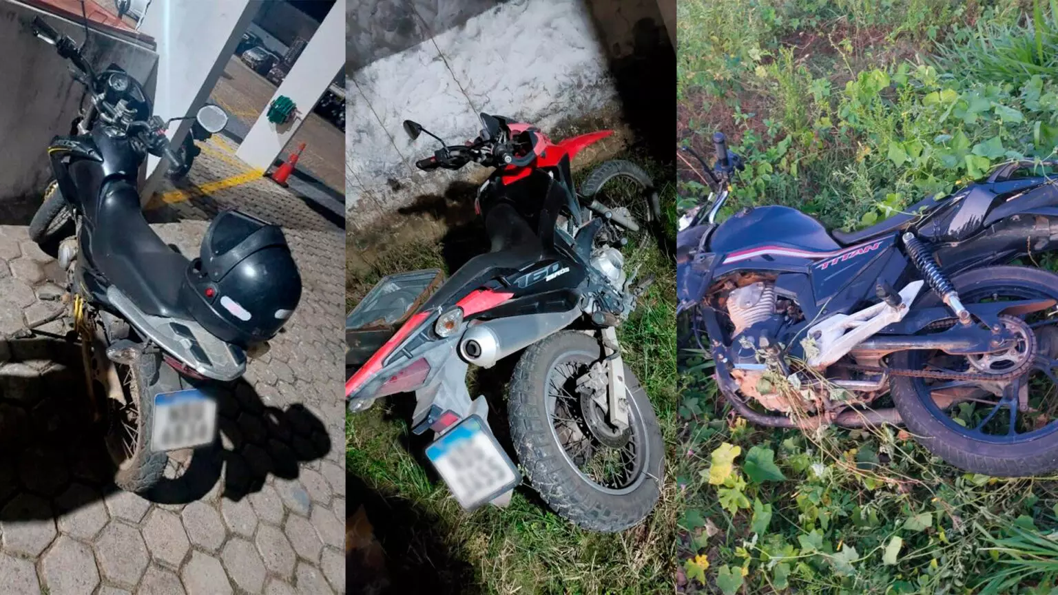 Polícia Militar recupera três motocicletas com restrição de roubo e furto