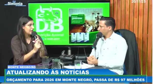 MONTE NEGRO: PREVISÃO DO ORÇAMENTO PARA 2026 PASSA DE R$ 97 MILHÕES