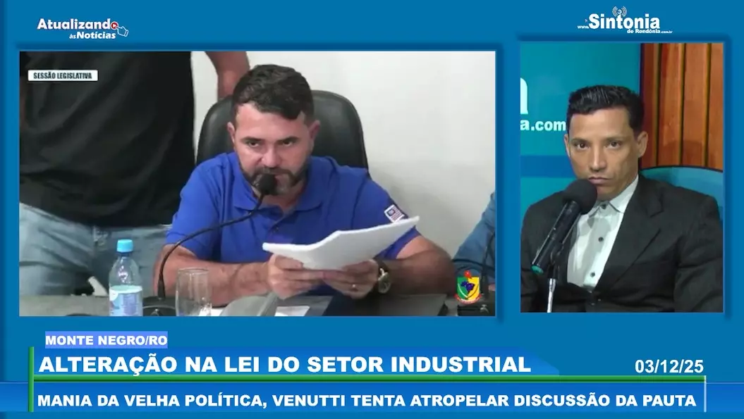 VENUTTI TENTA ATROPELAR TRÂMITE DO PROJETO (169) QUE ALTERA LEI DO SETOR INDUSTRIAL, MESMO NÃO SENDO REGIME DE URGÊNCIA