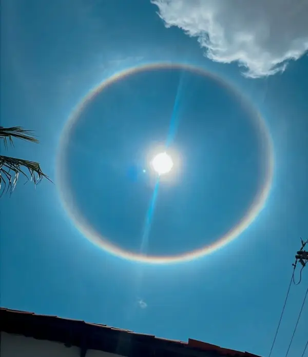 Fenômeno raro ao redor do sol surge em Teresina e encanta moradores