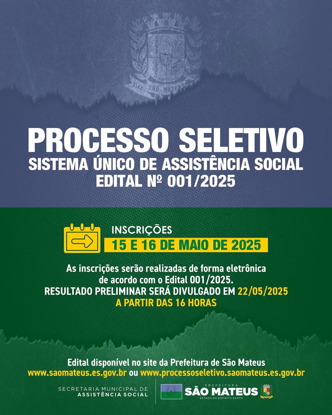 EDITAL Nº 001/2025: PREFEITURA DE SÃO MATEUS-ES ANUNCIA PROCESSO SELETIVO SIMPLIFICADO
