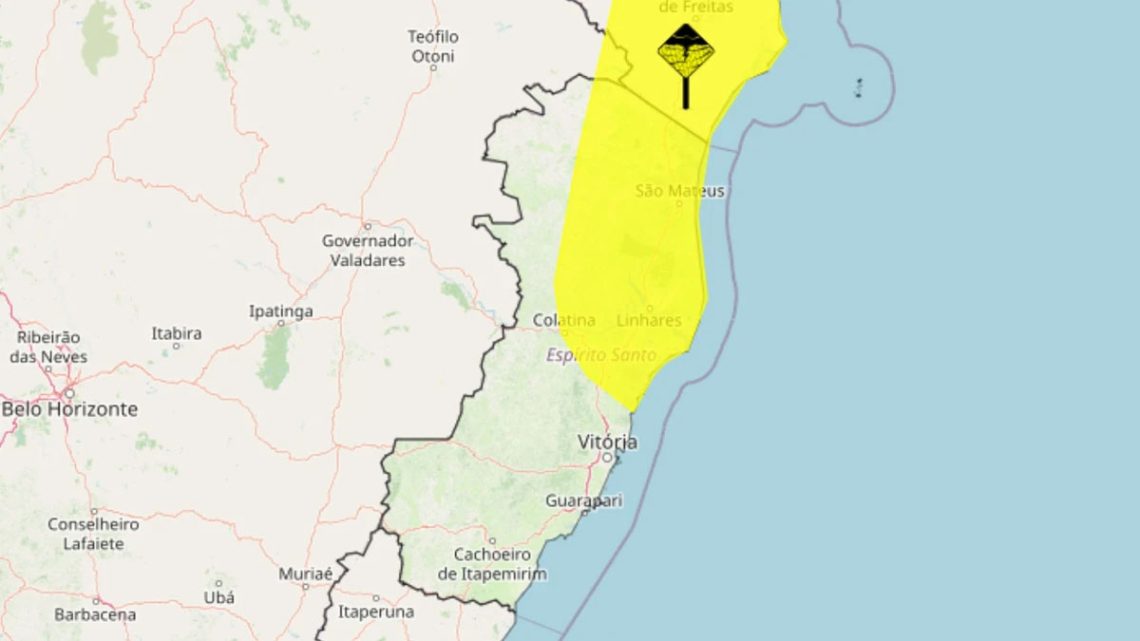 São Mateus e mais 27 Cidades do Espírito Santo recebem alerta de chuvas intensas; veja lista