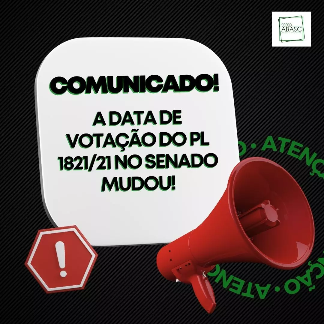 Mudança na data da votação do PL 1821/21 (Regulamentação da Profissão de Sanitarista) no Senado