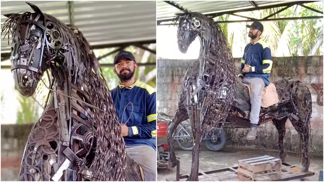artesão cearense transforma sucata em esculturas sustentáveis