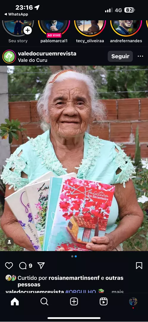 Aos 89 anos, escritora do Vale do Curu é finalista em prêmio literário nacional