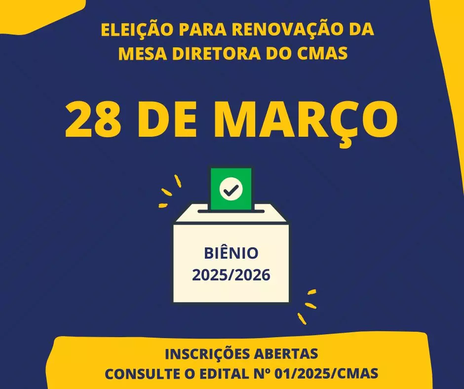 Abertas inscrições para eleição da mesa diretora do Conselho Municipal de Assistência Social de Mafra