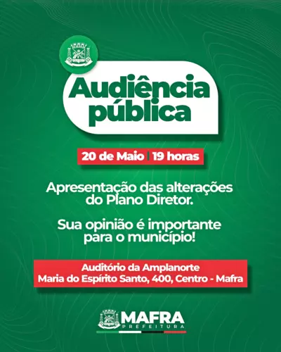 Audiência Pública discute revisão do Plano Diretor de Mafra