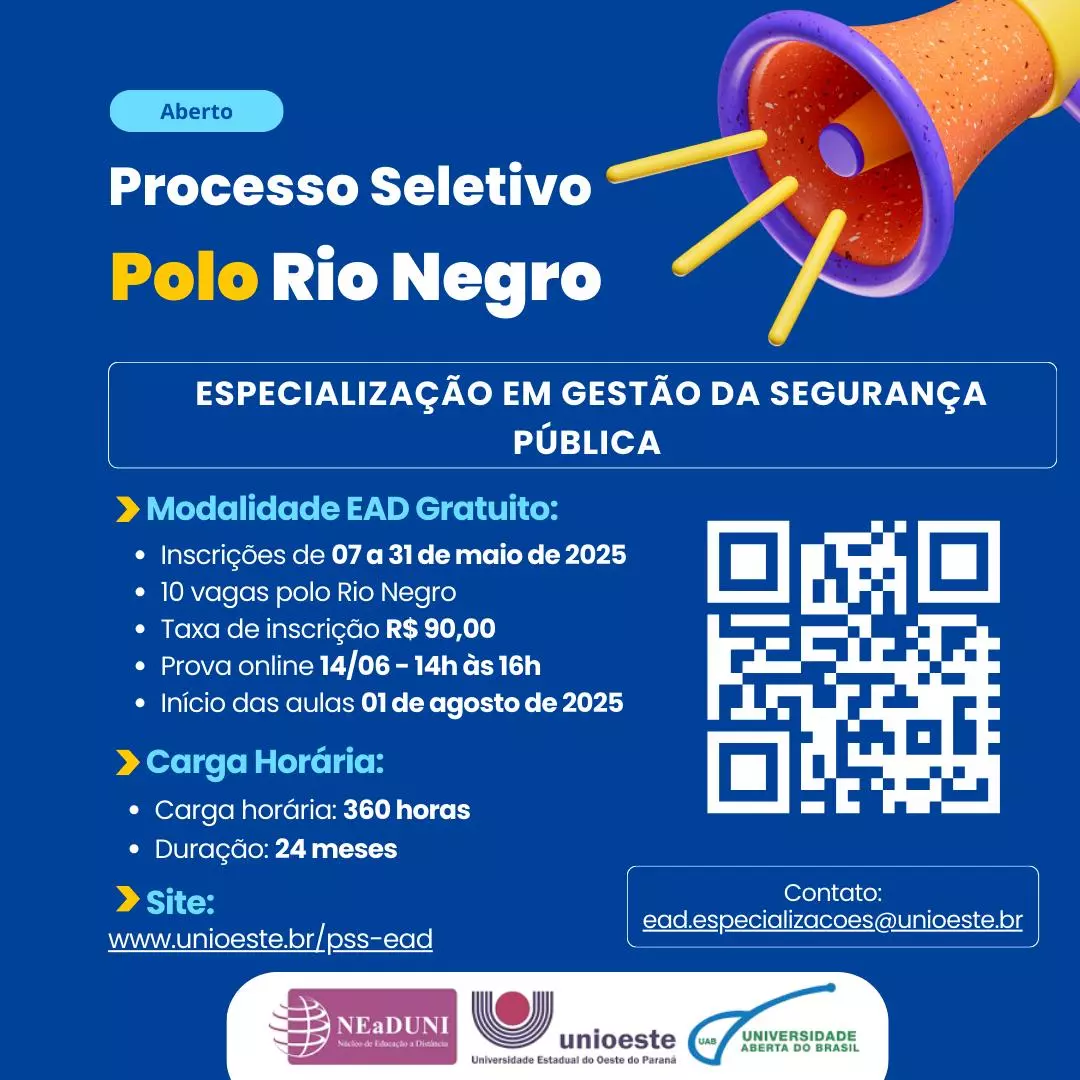 Inscrições abertas para curso gratuito em Gestão da Segurança Pública