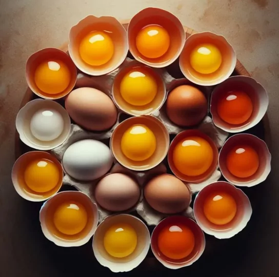 O que dá coloração à gema do ovo?