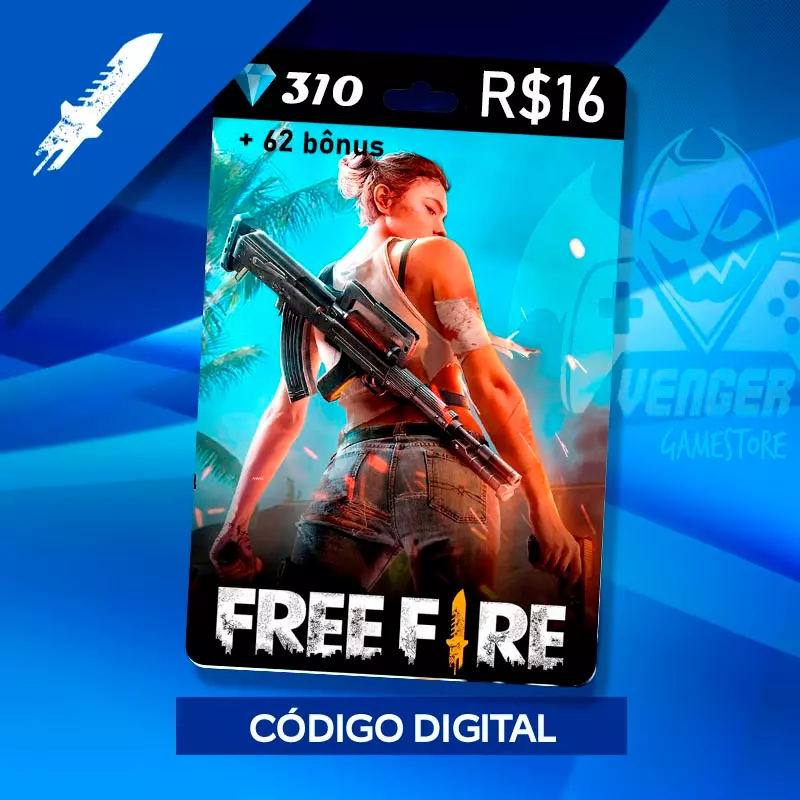 Diamantes Garena Freefire 310 + 62 Bonus Cartão Presente - Venger Games