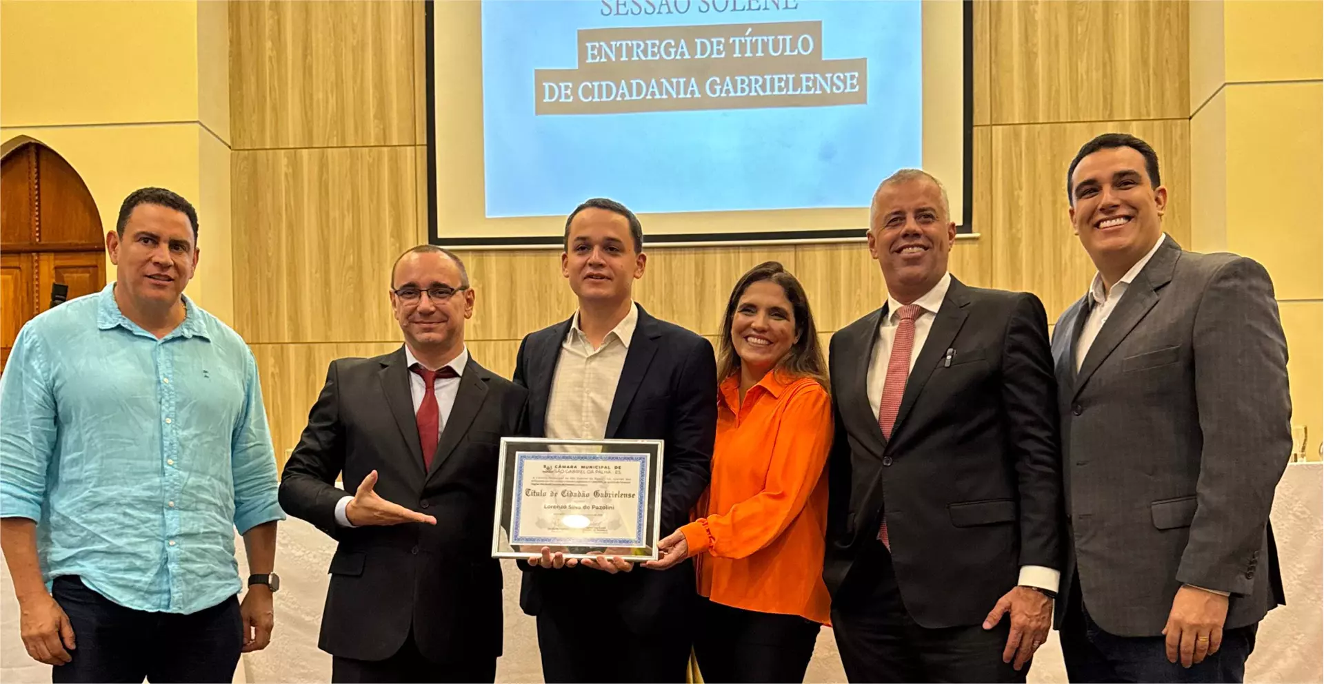 Pazolini recebe Título de Cidadão Gabrielense da Câmara Municipal de São Gabriel da Palha