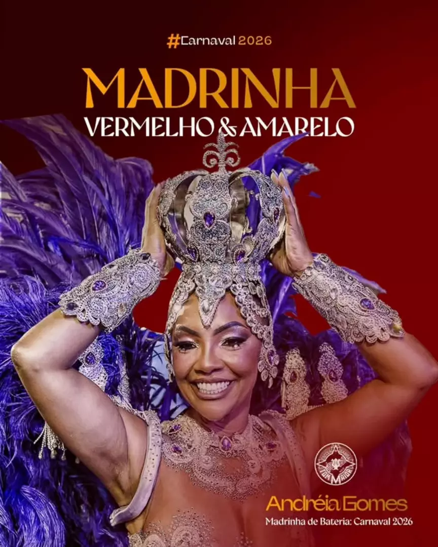 ANDRÉIA GOMES SEGUE COMO MADRINHA DE BATERIA DA TOM MAIOR