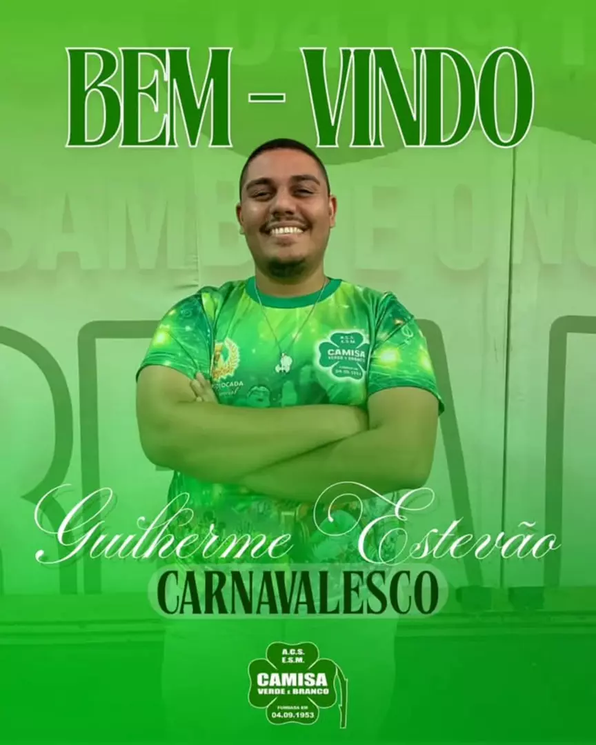 GUI ESTEVES É O NOVO CARNAVALESCO DO CAMISA VERDE E BRANCO