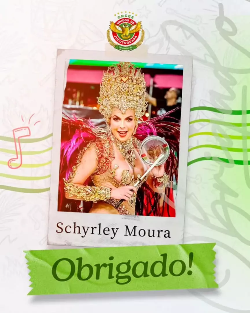 Schyrley Moura não é mais rainha de bateria da Jucutuquara