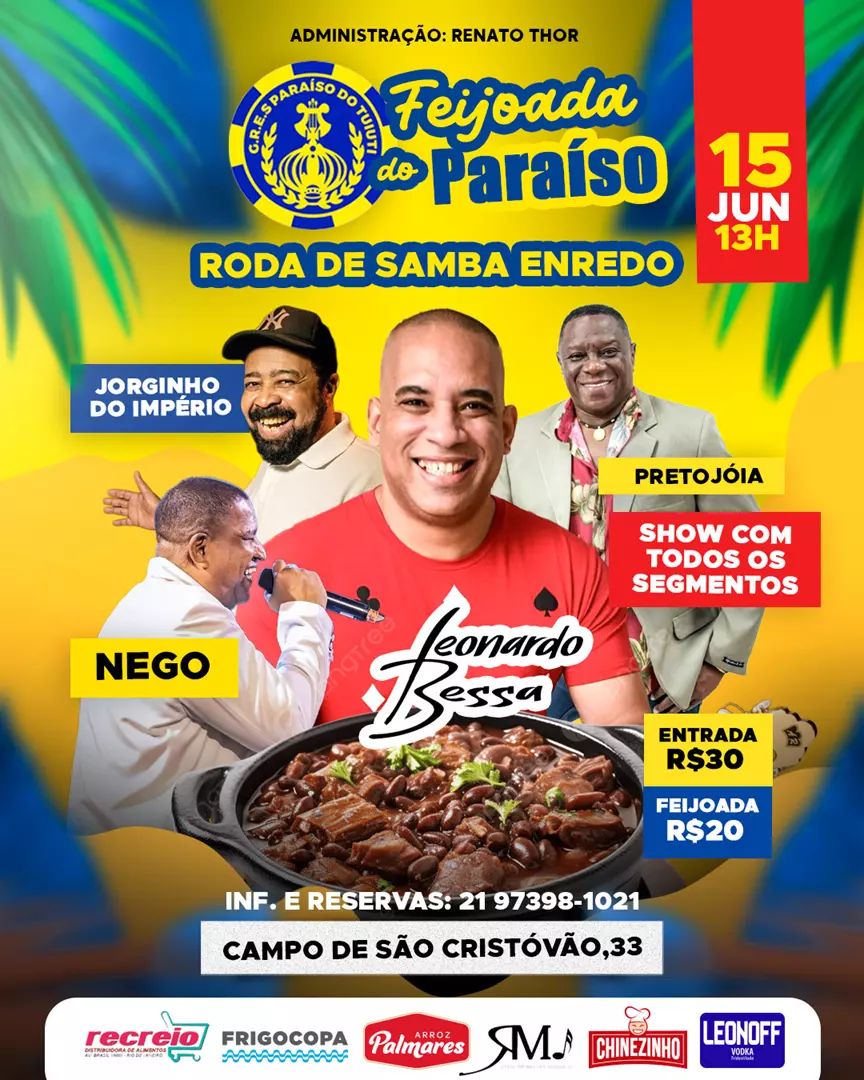 Tuiuti realiza feijoada e apresenta novos casais neste domingo (15)