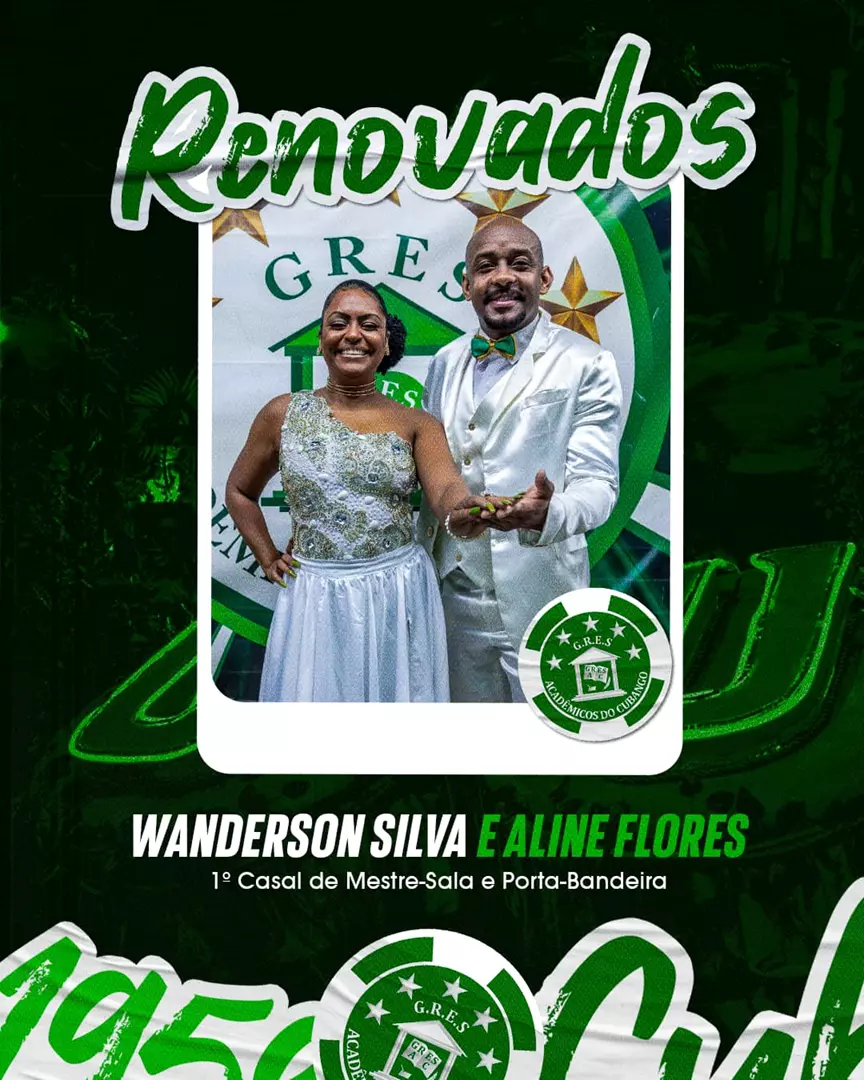 Acadêmicos do Cubango confirma a permanência do nosso primeiro casal de mestre-sala e porta-bandeira