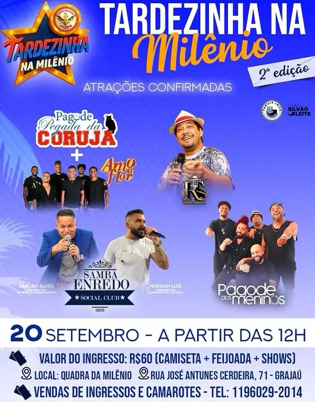 Setembro tem Tardezinha na Milênio! Edição de setembro será dia (20)