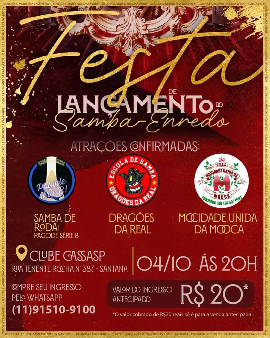 Morro da Casa Verde realiza grande festa de lançamento de seu Samba-Enredo 2026