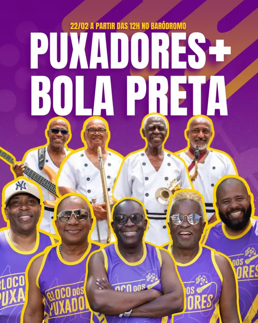 Bloco dos Puxadores do Samba e Cordão do Bola Preta agitam o domingo do Baródromo