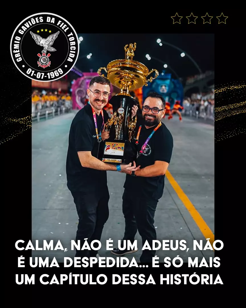 Gaviões renova com dupla de carnavalesco para 2027