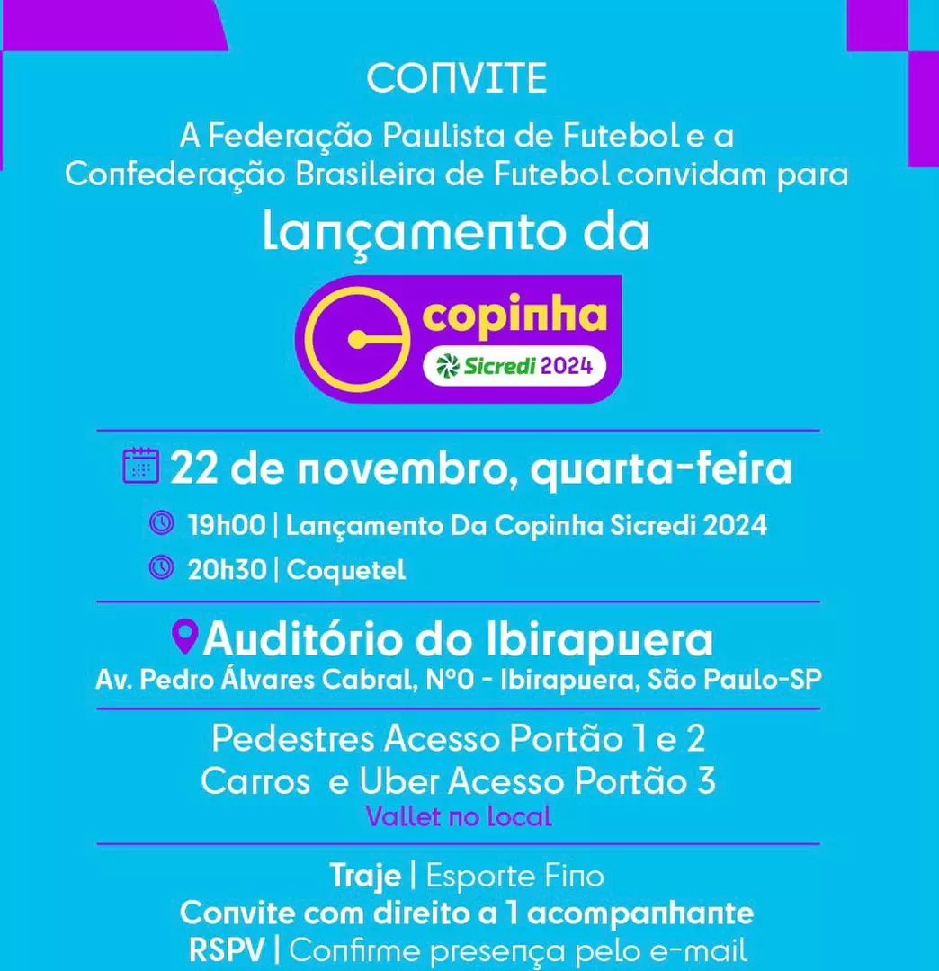 Federação Paulista de Futebol define grupos da Copinha 2024