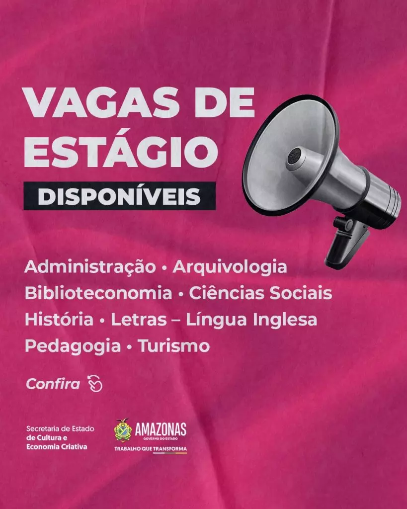 Secretaria de Cultura e Economia Criativa oferece 37 vagas de estágio para contratação imediata